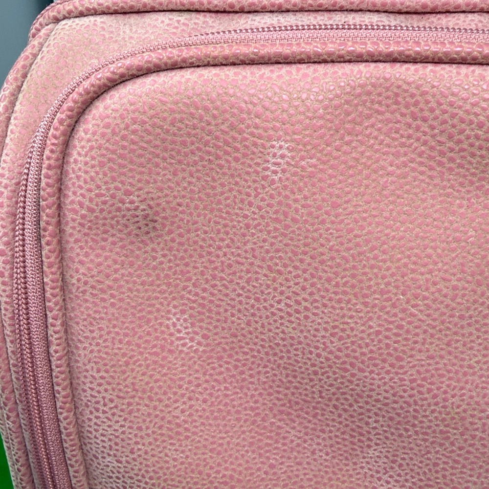 Bric's Pink Pebbled Suede Rolling Luggage Bag - Picture 3 of 15